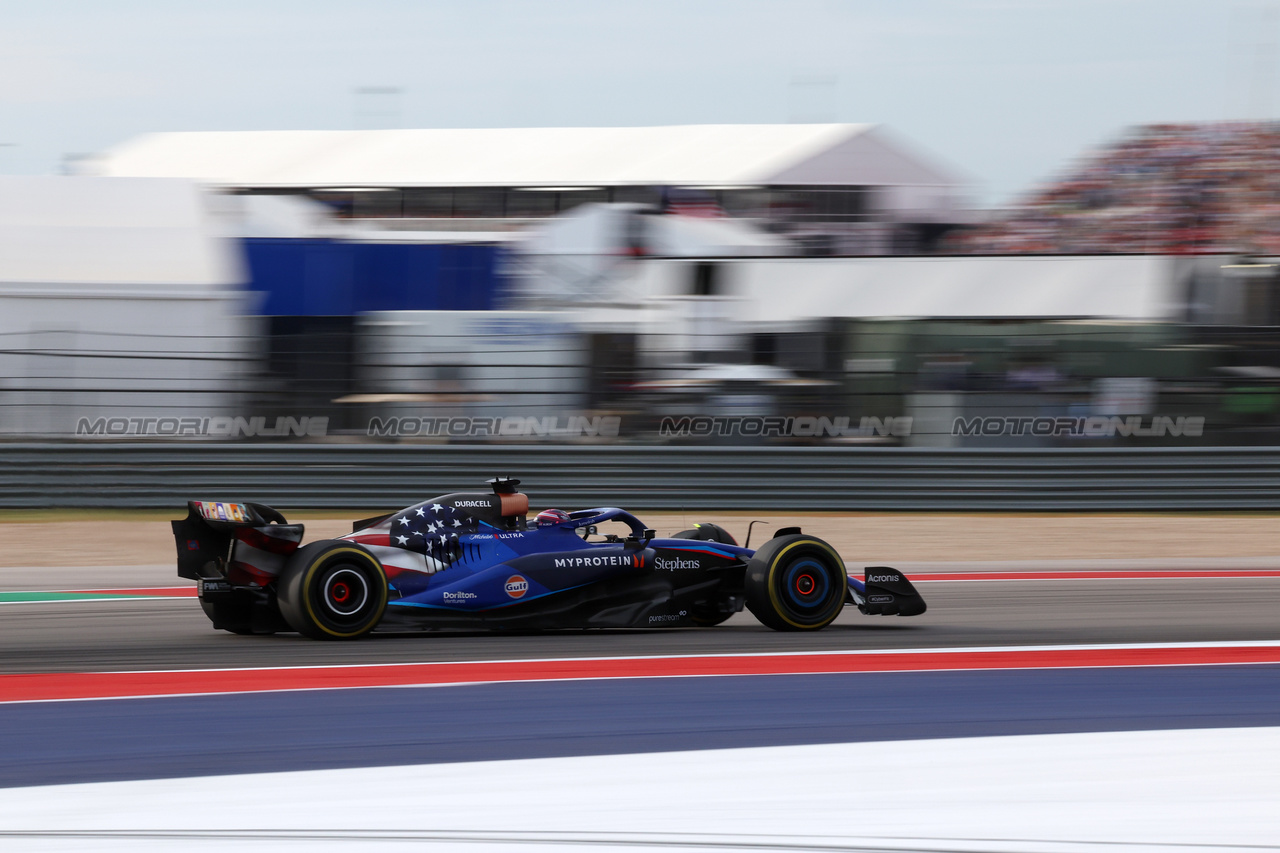 GP STATI UNITI, Alexander Albon (THA) Williams Racing FW45.

21.10.2023. Formula 1 World Championship, Rd 19, United States Grand Prix, Austin, Texas, USA, Sprint Day.

 - www.xpbimages.com, EMail: requests@xpbimages.com © Copyright: Rew / XPB Images