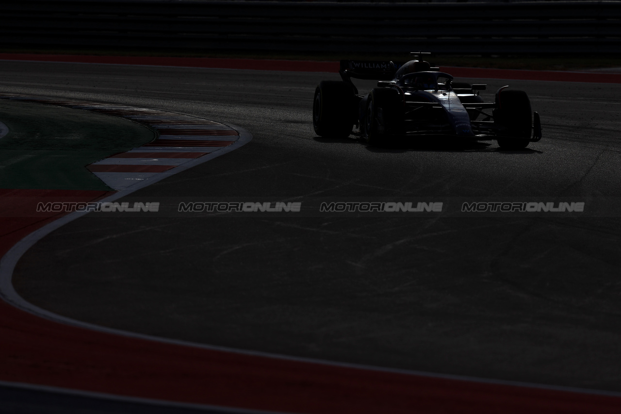 GP STATI UNITI, Alexander Albon (THA) Williams Racing FW45.

21.10.2023. Formula 1 World Championship, Rd 19, United States Grand Prix, Austin, Texas, USA, Sprint Day.

 - www.xpbimages.com, EMail: requests@xpbimages.com © Copyright: Rew / XPB Images