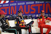 GP STATI UNITI, (L to R): Lewis Hamilton (GBR) Mercedes AMG F1; Max Verstappen (NLD) Red Bull Racing; e Charles Leclerc (MON) Ferrari,  in the post Sprint FIA Press Conference.
21.10.2023. Formula 1 World Championship, Rd 19, United States Grand Prix, Austin, Texas, USA, Sprint Day.
- www.xpbimages.com, EMail: requests@xpbimages.com © Copyright: Bearne / XPB Images