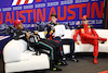 GP STATI UNITI, (L to R): Lewis Hamilton (GBR) Mercedes AMG F1; Max Verstappen (NLD) Red Bull Racing; e Charles Leclerc (MON) Ferrari,  in the post Sprint FIA Press Conference.
21.10.2023. Formula 1 World Championship, Rd 19, United States Grand Prix, Austin, Texas, USA, Sprint Day.
- www.xpbimages.com, EMail: requests@xpbimages.com © Copyright: Batchelor / XPB Images