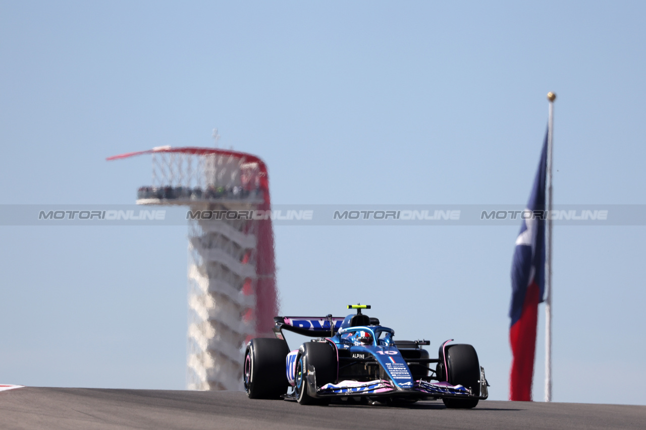 GP STATI UNITI, Pierre Gasly (FRA) Alpine F1 Team A523.

20.10.2023. Formula 1 World Championship, Rd 19, United States Grand Prix, Austin, Texas, USA, Qualifiche Day

- www.xpbimages.com, EMail: requests@xpbimages.com © Copyright: Bearne / XPB Images
