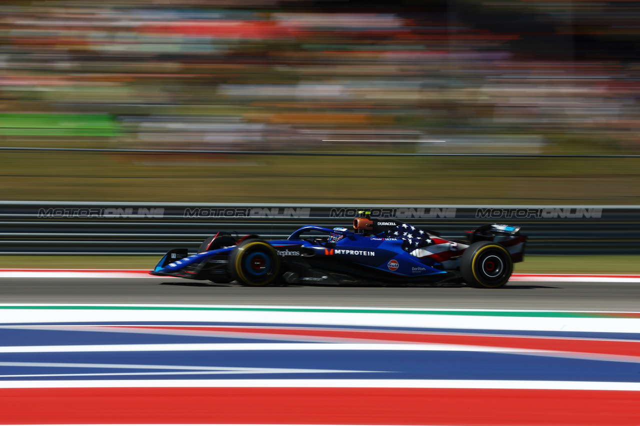 GP STATI UNITI, Logan Sargeant (USA) Williams Racing FW45.

20.10.2023. Formula 1 World Championship, Rd 19, United States Grand Prix, Austin, Texas, USA, Qualifiche Day

 - www.xpbimages.com, EMail: requests@xpbimages.com © Copyright: Coates / XPB Images