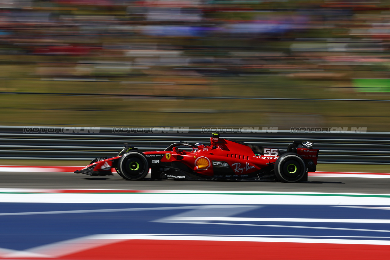 GP STATI UNITI, Carlos Sainz Jr (ESP) Ferrari SF-23.

20.10.2023. Formula 1 World Championship, Rd 19, United States Grand Prix, Austin, Texas, USA, Qualifiche Day

 - www.xpbimages.com, EMail: requests@xpbimages.com © Copyright: Coates / XPB Images