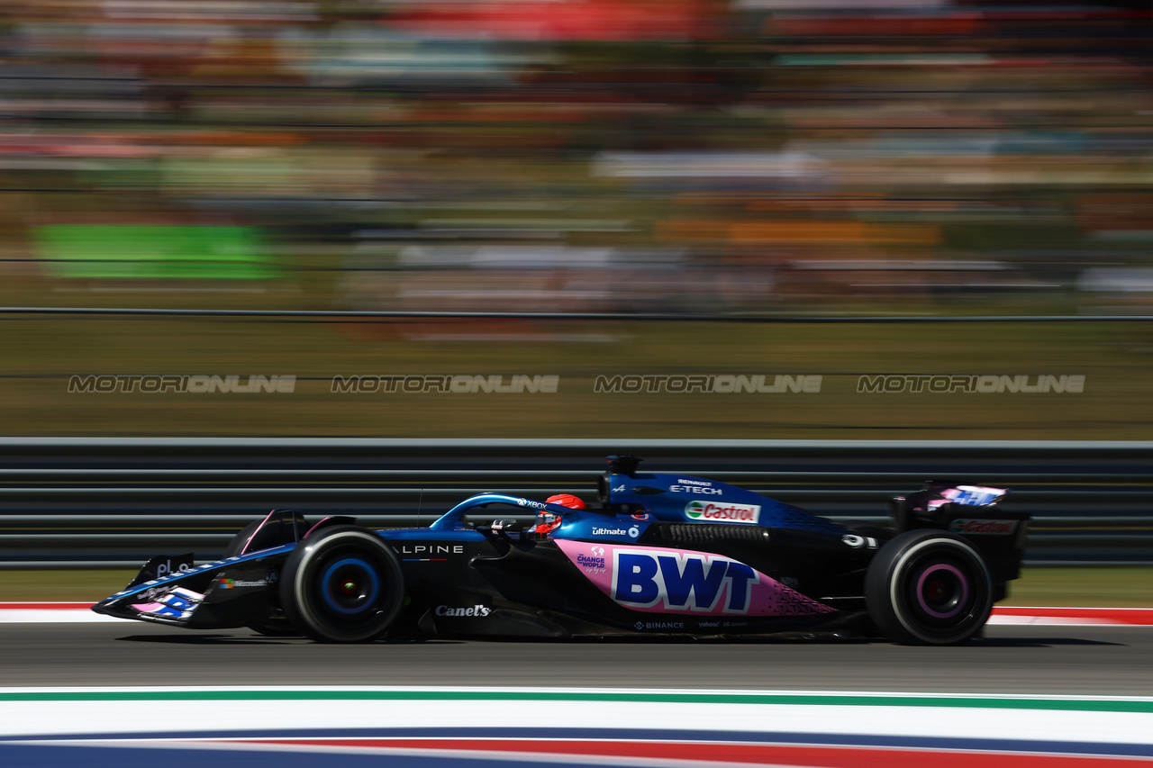 GP STATI UNITI, Esteban Ocon (FRA) Alpine F1 Team A523.

20.10.2023. Formula 1 World Championship, Rd 19, United States Grand Prix, Austin, Texas, USA, Qualifiche Day

 - www.xpbimages.com, EMail: requests@xpbimages.com © Copyright: Coates / XPB Images