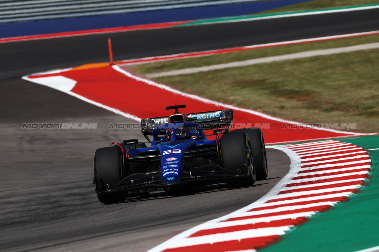 GP STATI UNITI, Alexander Albon (THA) Williams Racing FW45.

20.10.2023. Formula 1 World Championship, Rd 19, United States Grand Prix, Austin, Texas, USA, Qualifiche Day

 - www.xpbimages.com, EMail: requests@xpbimages.com © Copyright: Coates / XPB Images
