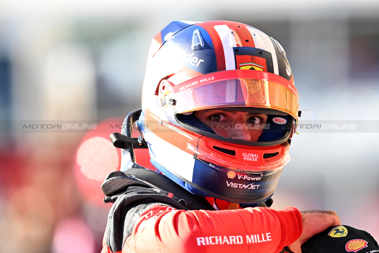 GP STATI UNITI, Carlos Sainz Jr (ESP) Ferrari in qualifying parc ferme.

20.10.2023. Formula 1 World Championship, Rd 19, United States Grand Prix, Austin, Texas, USA, Qualifiche Day

- www.xpbimages.com, EMail: requests@xpbimages.com © Copyright: Price / XPB Images