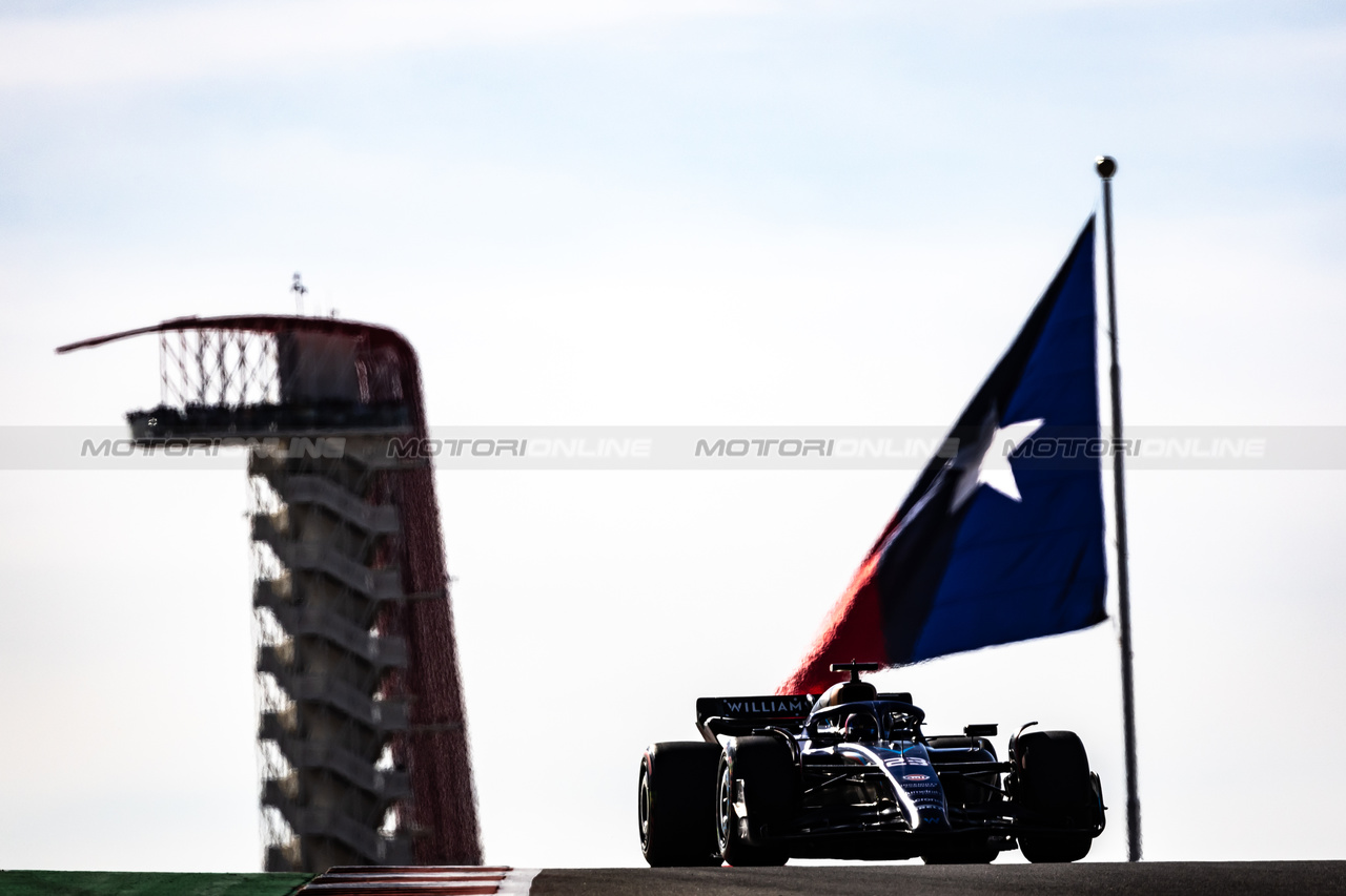 GP STATI UNITI, Alexander Albon (THA) Williams Racing FW45.

20.10.2023. Formula 1 World Championship, Rd 19, United States Grand Prix, Austin, Texas, USA, Qualifiche Day

- www.xpbimages.com, EMail: requests@xpbimages.com © Copyright: Bearne / XPB Images