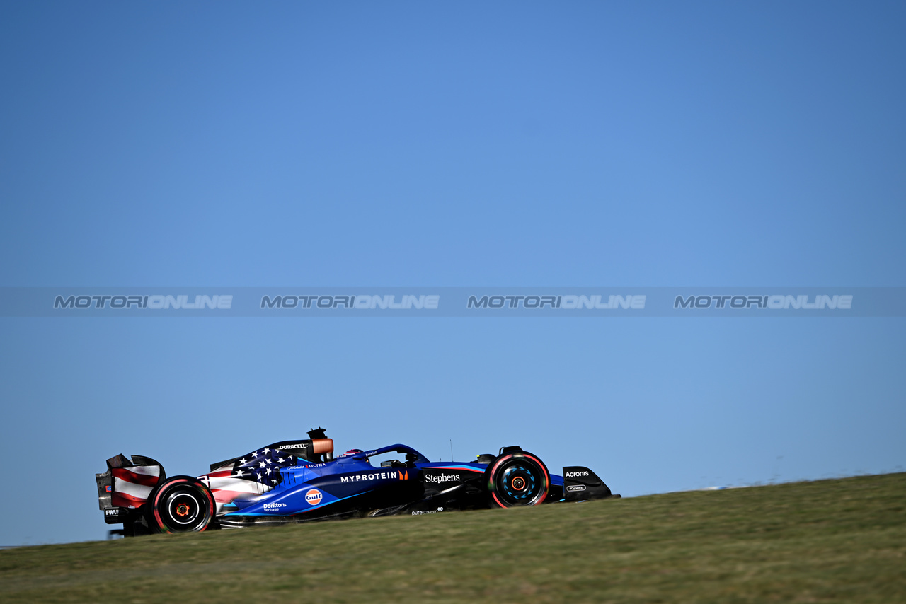 GP STATI UNITI, Alexander Albon (THA) Williams Racing FW45.

20.10.2023. Formula 1 World Championship, Rd 19, United States Grand Prix, Austin, Texas, USA, Qualifiche Day

- www.xpbimages.com, EMail: requests@xpbimages.com © Copyright: Price / XPB Images