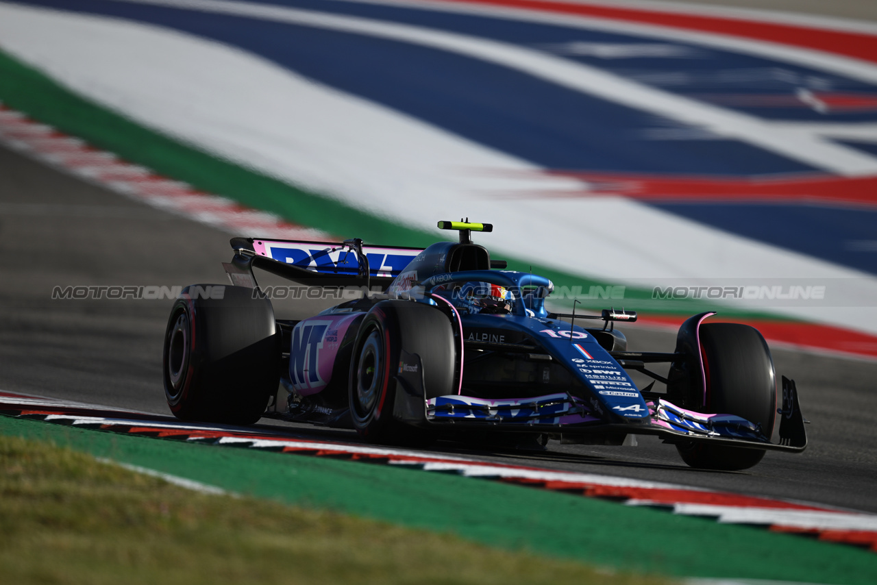 GP STATI UNITI, Pierre Gasly (FRA) Alpine F1 Team A523.

20.10.2023. Formula 1 World Championship, Rd 19, United States Grand Prix, Austin, Texas, USA, Qualifiche Day

- www.xpbimages.com, EMail: requests@xpbimages.com © Copyright: Price / XPB Images