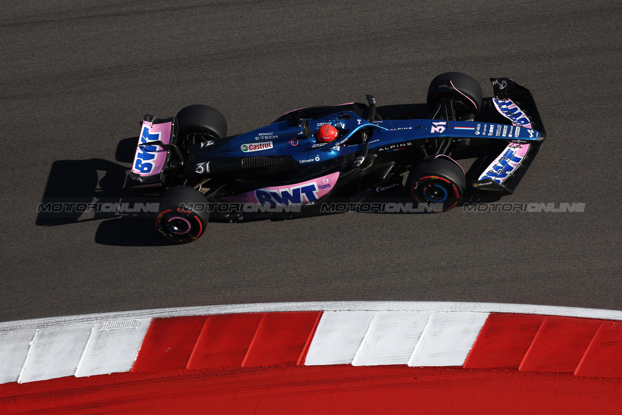GP STATI UNITI, Esteban Ocon (FRA) Alpine F1 Team A523.

20.10.2023. Formula 1 World Championship, Rd 19, United States Grand Prix, Austin, Texas, USA, Qualifiche Day

- www.xpbimages.com, EMail: requests@xpbimages.com © Copyright: Moy / XPB Images