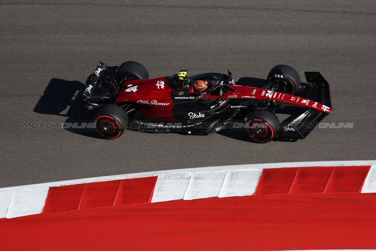 GP STATI UNITI, Zhou Guanyu (CHN) Alfa Romeo F1 Team C43.

20.10.2023. Formula 1 World Championship, Rd 19, United States Grand Prix, Austin, Texas, USA, Qualifiche Day

- www.xpbimages.com, EMail: requests@xpbimages.com © Copyright: Moy / XPB Images
