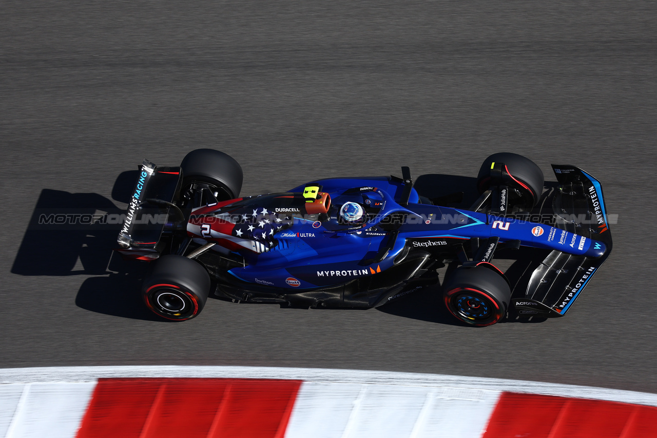 GP STATI UNITI, Logan Sargeant (USA) Williams Racing FW45.

20.10.2023. Formula 1 World Championship, Rd 19, United States Grand Prix, Austin, Texas, USA, Qualifiche Day

 - www.xpbimages.com, EMail: requests@xpbimages.com © Copyright: Coates / XPB Images