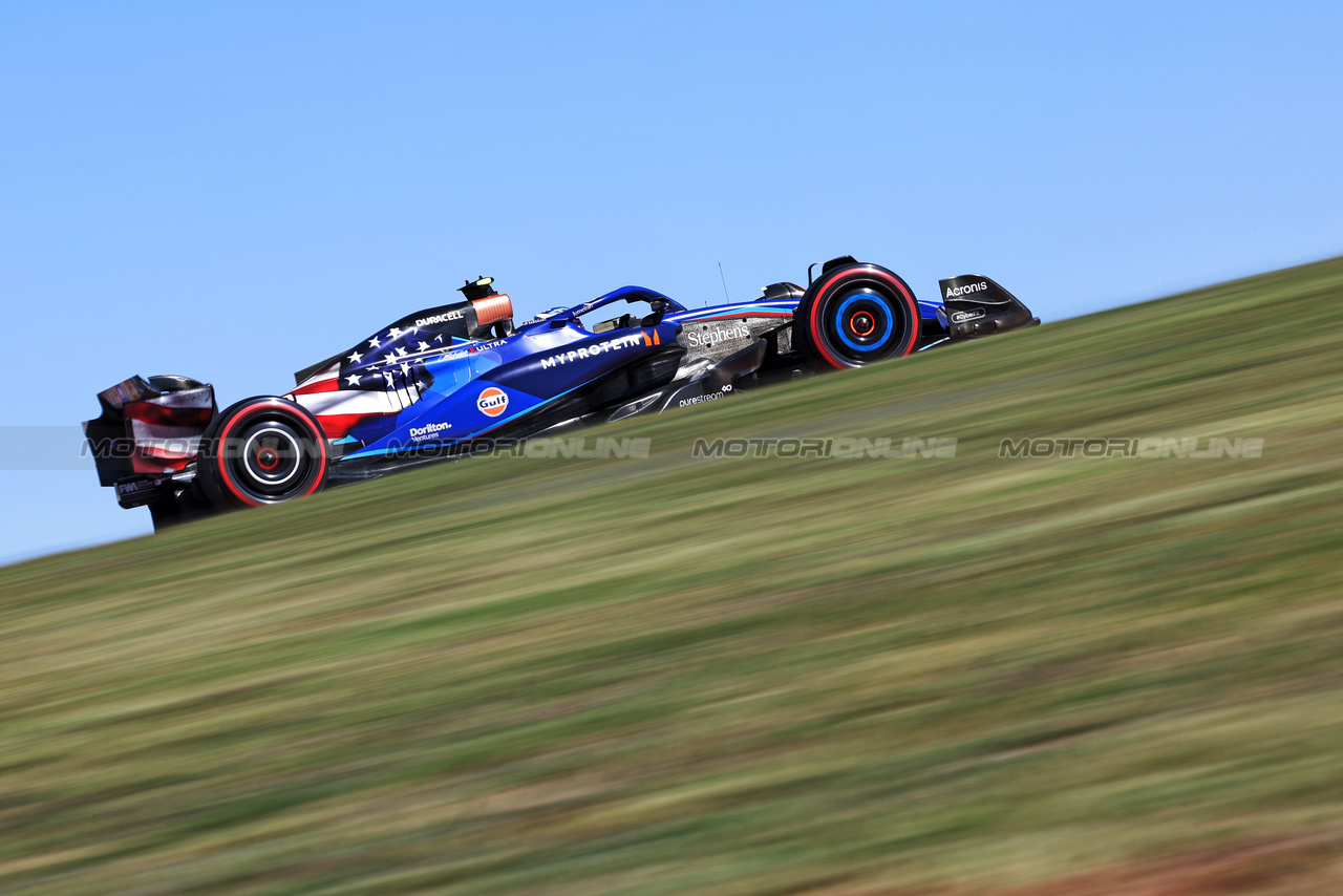 GP STATI UNITI, Logan Sargeant (USA) Williams Racing FW45.

20.10.2023. Formula 1 World Championship, Rd 19, United States Grand Prix, Austin, Texas, USA, Qualifiche Day

- www.xpbimages.com, EMail: requests@xpbimages.com © Copyright: Bearne / XPB Images