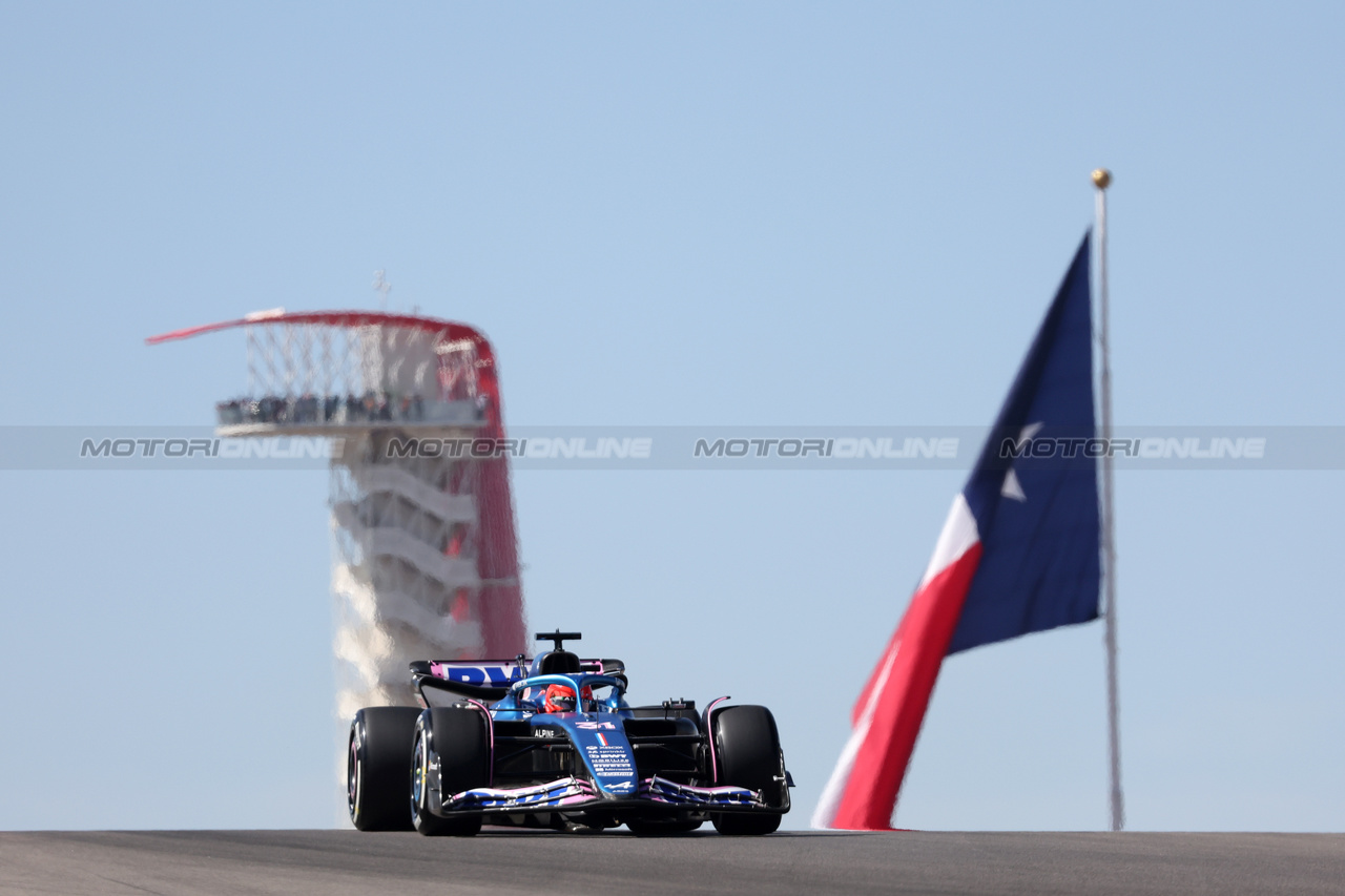 GP STATI UNITI, Esteban Ocon (FRA) Alpine F1 Team A523.

20.10.2023. Formula 1 World Championship, Rd 19, United States Grand Prix, Austin, Texas, USA, Qualifiche Day

- www.xpbimages.com, EMail: requests@xpbimages.com © Copyright: Bearne / XPB Images