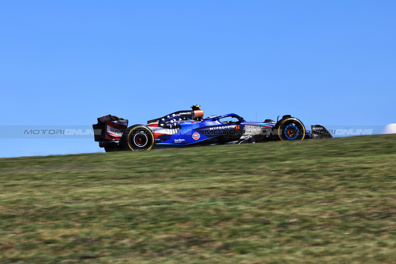 GP STATI UNITI, Logan Sargeant (USA) Williams Racing FW45.

20.10.2023. Formula 1 World Championship, Rd 19, United States Grand Prix, Austin, Texas, USA, Qualifiche Day

- www.xpbimages.com, EMail: requests@xpbimages.com © Copyright: Bearne / XPB Images