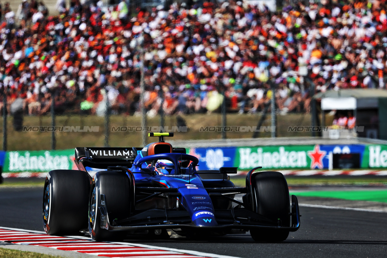 GP UNGHERIA, Logan Sargeant (USA) Williams Racing FW45.

23.07.2023. Formula 1 World Championship, Rd 12, Hungarian Grand Prix, Budapest, Hungary, Gara Day.

- www.xpbimages.com, EMail: requests@xpbimages.com © Copyright: Bearne / XPB Images