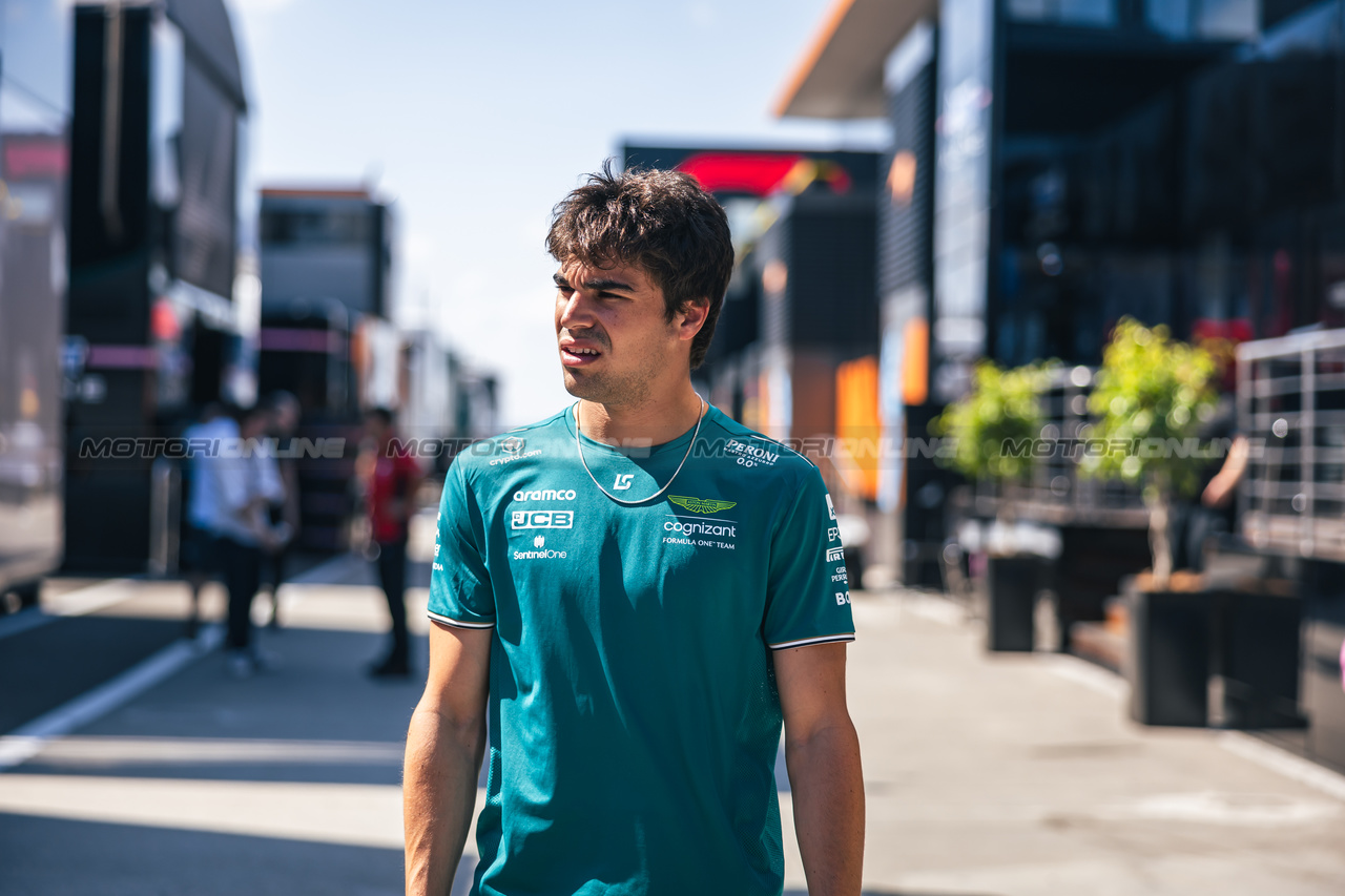 GP UNGHERIA, Lance Stroll (CDN) Aston Martin F1 Team.

20.07.2023. Formula 1 World Championship, Rd 12, Hungarian Grand Prix, Budapest, Hungary, Preparation Day.

- www.xpbimages.com, EMail: requests@xpbimages.com © Copyright: Bearne / XPB Images