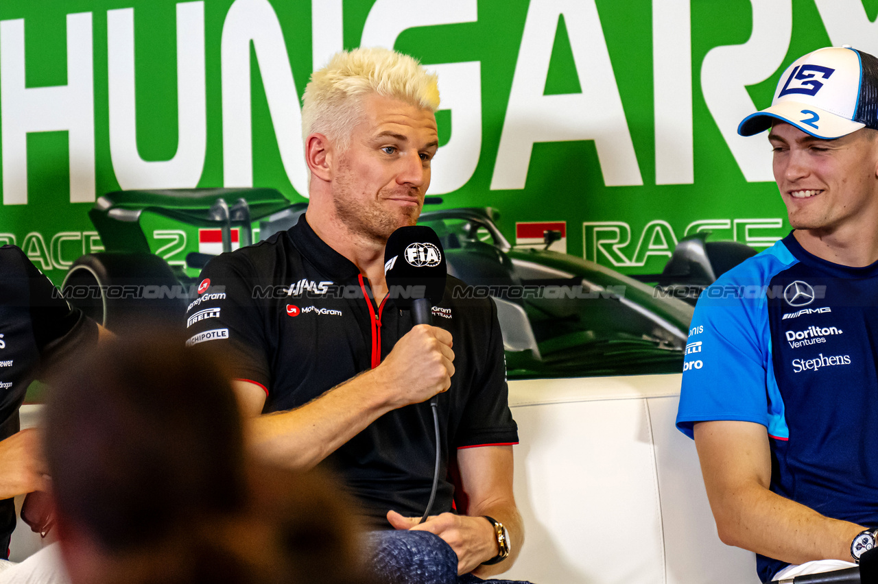 GP UNGHERIA, Nico Hulkenberg (GER) Haas F1 Team in the FIA Press Conference.

20.07.2023. Formula 1 World Championship, Rd 12, Hungarian Grand Prix, Budapest, Hungary, Preparation Day.

- www.xpbimages.com, EMail: requests@xpbimages.com © Copyright: XPB Images