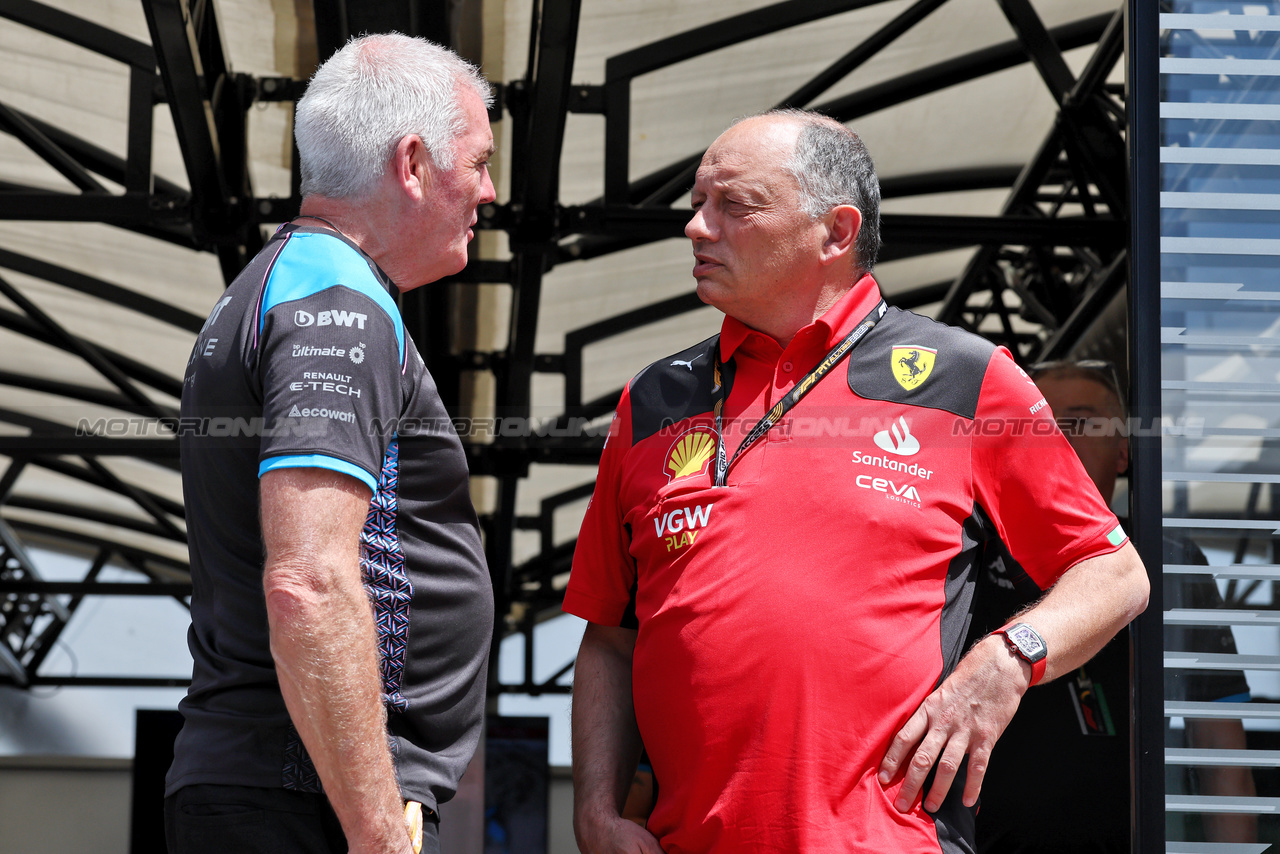 GP UNGHERIA, Frederic Vasseur (FRA) Ferrari Team Principal (Right).

20.07.2023. Formula 1 World Championship, Rd 12, Hungarian Grand Prix, Budapest, Hungary, Preparation Day.

- www.xpbimages.com, EMail: requests@xpbimages.com © Copyright: Moy / XPB Images