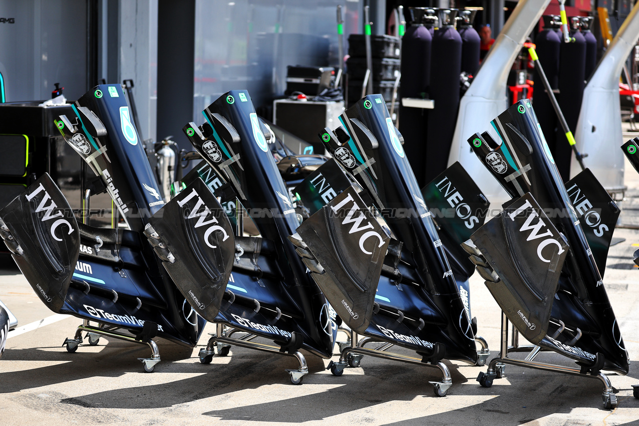 GP UNGHERIA, Mercedes AMG F1 W14 front wings.

20.07.2023. Formula 1 World Championship, Rd 12, Hungarian Grand Prix, Budapest, Hungary, Preparation Day.

- www.xpbimages.com, EMail: requests@xpbimages.com © Copyright: Moy / XPB Images