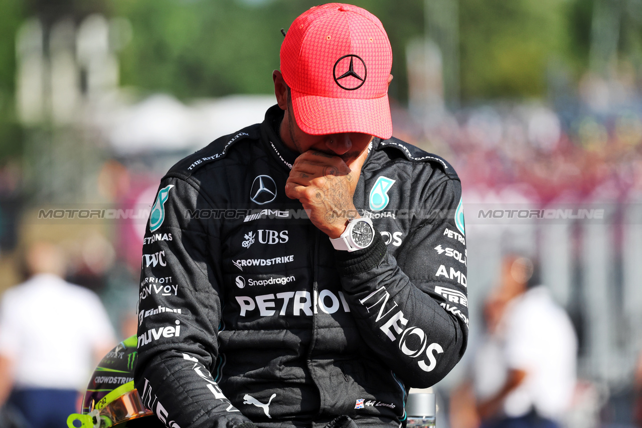 GP UNGHERIA, Psitr Lewis Hamilton (GBR) Mercedes AMG F1 in qualifying parc ferme.

22.07.2023. Formula 1 World Championship, Rd 12, Hungarian Grand Prix, Budapest, Hungary, Qualifiche Day.

- www.xpbimages.com, EMail: requests@xpbimages.com © Copyright: Bearne / XPB Images