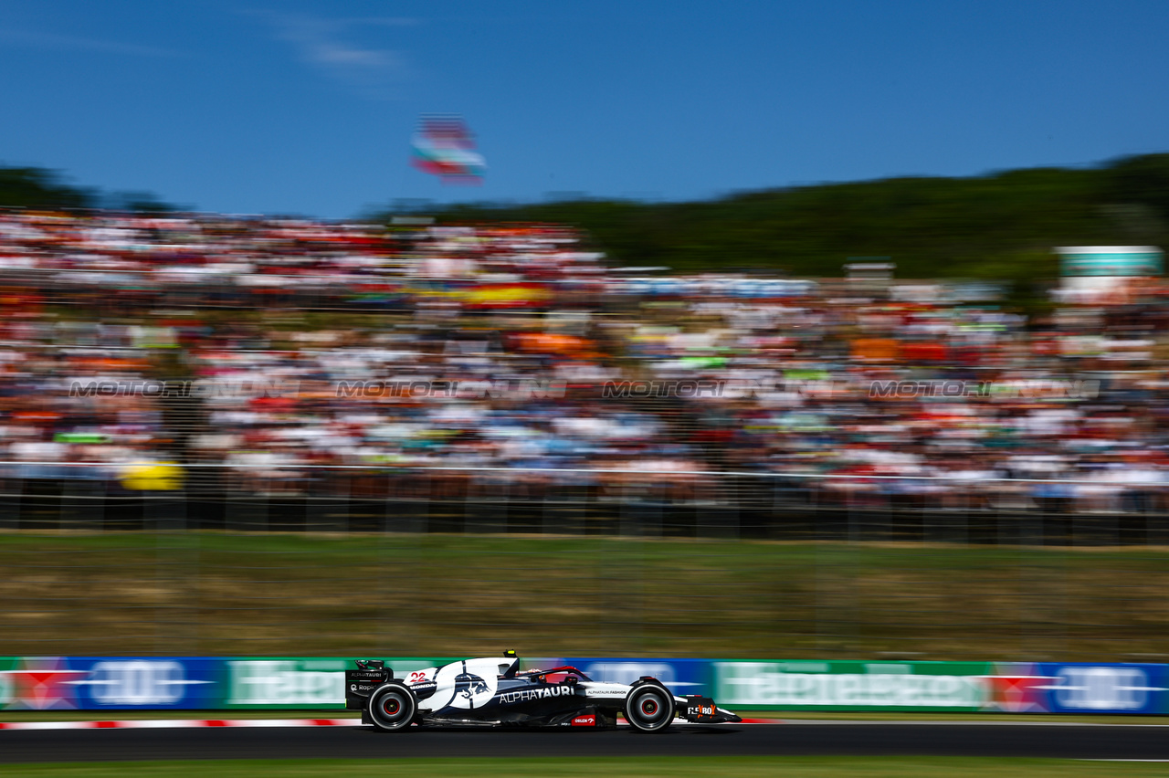 GP UNGHERIA, Yuki Tsunoda (JPN), Scuderia Alpha Tauri 
22.07.2023. Formula 1 World Championship, Rd 12, Hungarian Grand Prix, Budapest, Hungary, Qualifiche Day.
- www.xpbimages.com, EMail: requests@xpbimages.com © Copyright: Charniaux / XPB Images