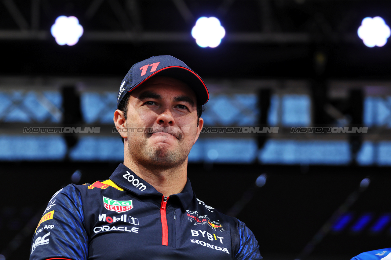 GP UNGHERIA, Sergio Perez (MEX) Red Bull Racing on the FanZone Stage.

22.07.2023. Formula 1 World Championship, Rd 12, Hungarian Grand Prix, Budapest, Hungary, Qualifiche Day.

- www.xpbimages.com, EMail: requests@xpbimages.com © Copyright: Moy / XPB Images