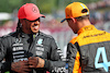 GP UNGHERIA, (L to R): Pole sitter Lewis Hamilton (GBR) Mercedes AMG F1 in qualifying parc ferme with third placed Lewis Hamilton (GBR) Mercedes AMG F1.
22.07.2023. Formula 1 World Championship, Rd 12, Hungarian Grand Prix, Budapest, Hungary, Qualifiche Day.
- www.xpbimages.com, EMail: requests@xpbimages.com © Copyright: Bearne / XPB Images