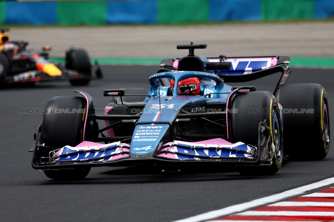 GP UNGHERIA, Esteban Ocon (FRA) Alpine F1 Team A523.

21.07.2023. Formula 1 World Championship, Rd 12, Hungarian Grand Prix, Budapest, Hungary, Practice Day.

- www.xpbimages.com, EMail: requests@xpbimages.com © Copyright: Moy / XPB Images