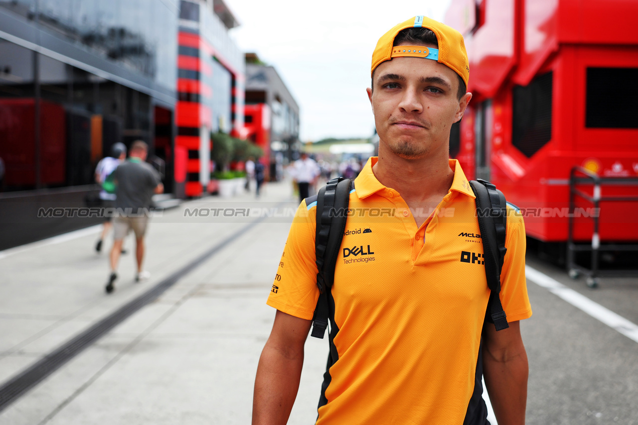 GP UNGHERIA, Lando Norris (GBR) McLaren.

21.07.2023. Formula 1 World Championship, Rd 12, Hungarian Grand Prix, Budapest, Hungary, Practice Day.

- www.xpbimages.com, EMail: requests@xpbimages.com © Copyright: Bearne / XPB Images