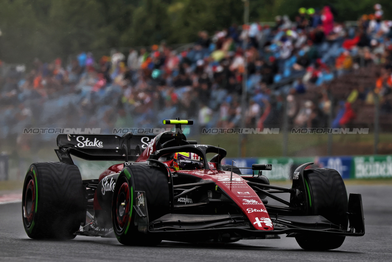 GP UNGHERIA, Zhou Guanyu (CHN) Alfa Romeo F1 Team C43.

21.07.2023. Formula 1 World Championship, Rd 12, Hungarian Grand Prix, Budapest, Hungary, Practice Day.

 - www.xpbimages.com, EMail: requests@xpbimages.com © Copyright: Coates / XPB Images