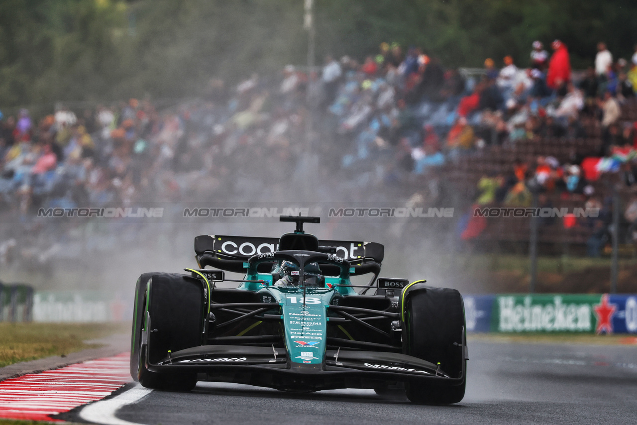 GP UNGHERIA, Lance Stroll (CDN) Aston Martin F1 Team AMR23.

21.07.2023. Formula 1 World Championship, Rd 12, Hungarian Grand Prix, Budapest, Hungary, Practice Day.

 - www.xpbimages.com, EMail: requests@xpbimages.com © Copyright: Coates / XPB Images