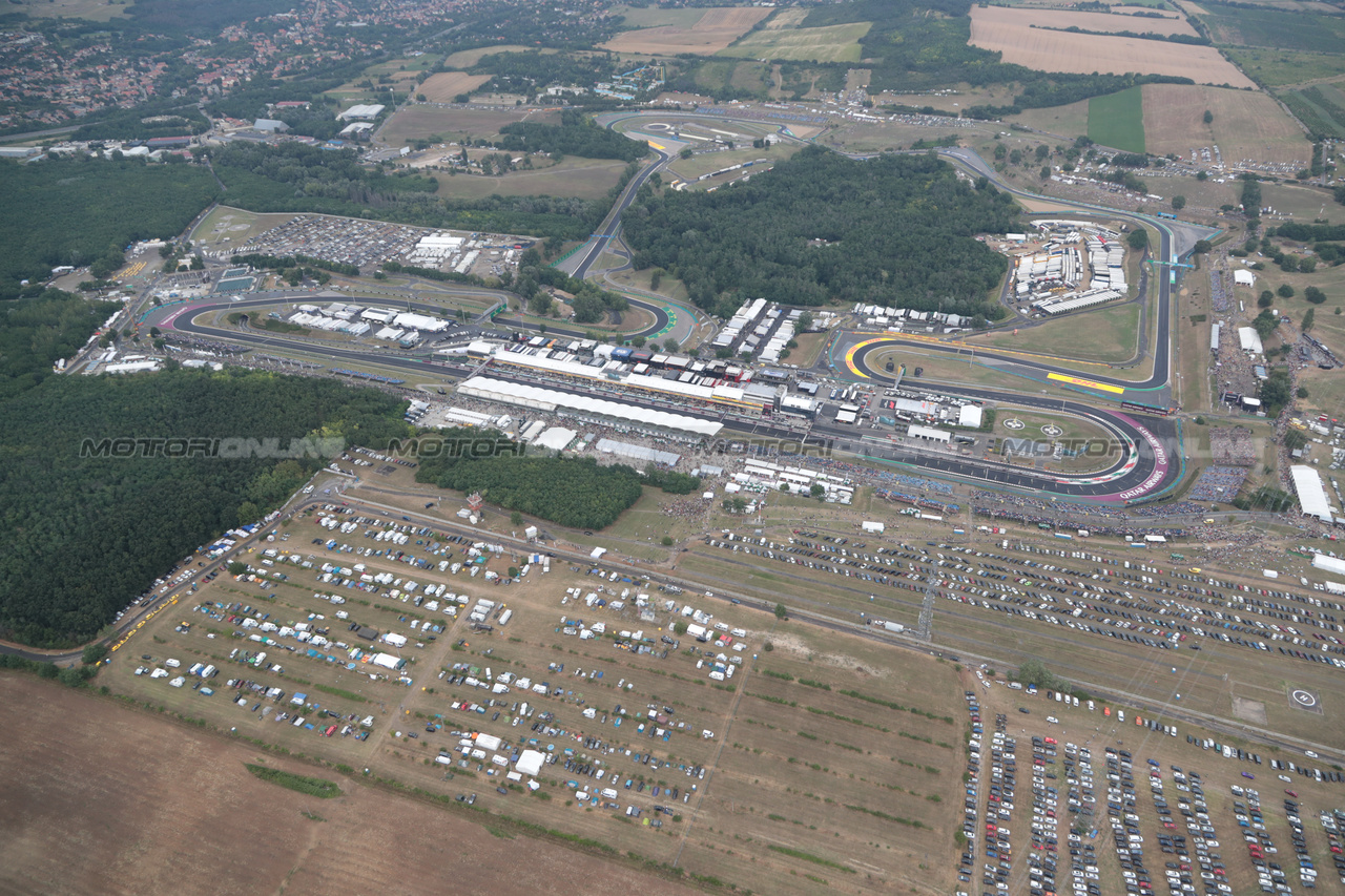 GP UNGHERIA, An aerial view of the circuit.

21.07.2023. Formula 1 World Championship, Rd 12, Hungarian Grand Prix, Budapest, Hungary, Practice Day.

- www.xpbimages.com, EMail: requests@xpbimages.com © Copyright: XPB Images