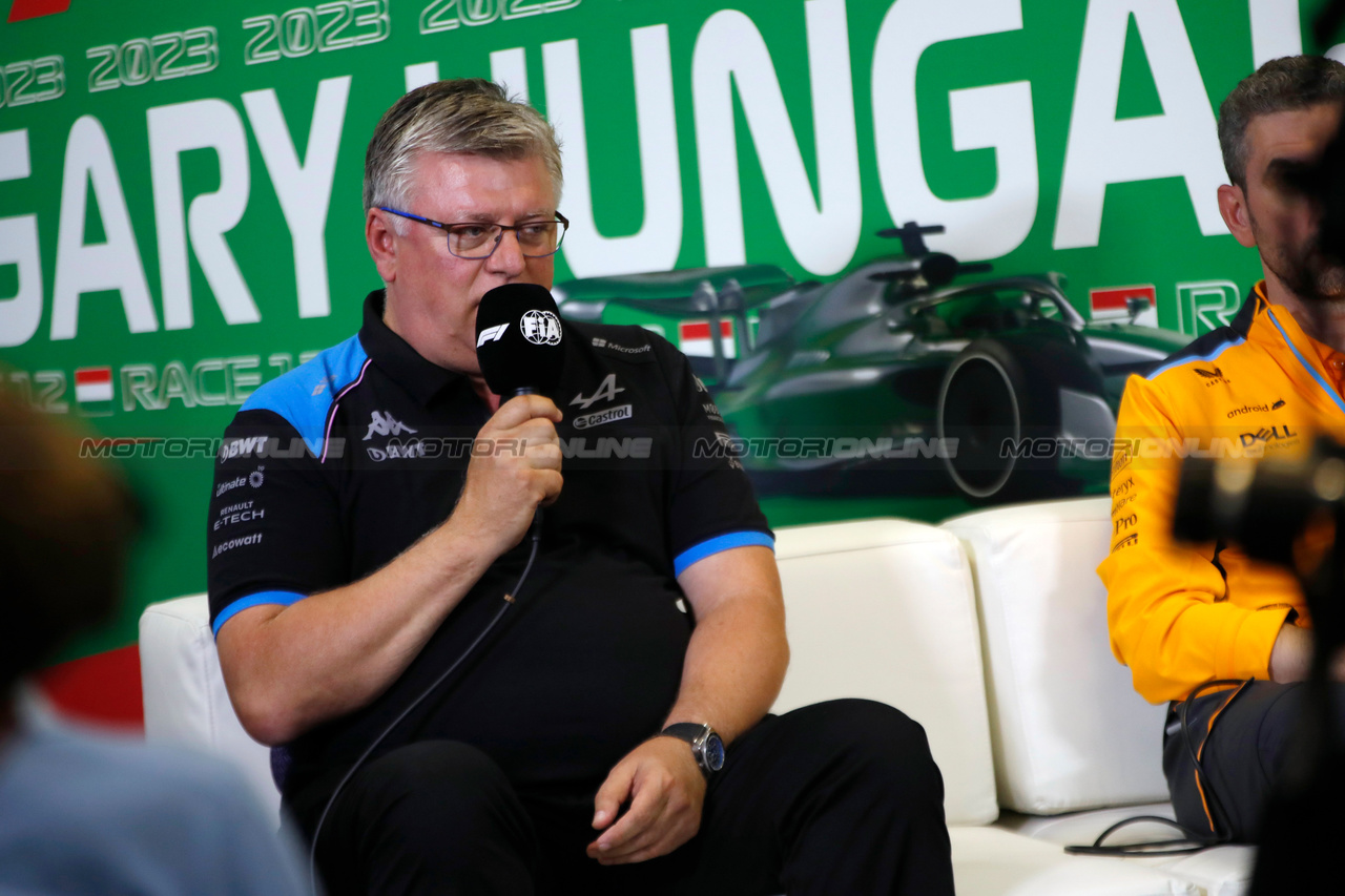 GP UNGHERIA, Otmar Szafnauer (USA) Alpine F1 Team, Team Principal in the FIA Press Conference.

21.07.2023. Formula 1 World Championship, Rd 12, Hungarian Grand Prix, Budapest, Hungary, Practice Day.

- www.xpbimages.com, EMail: requests@xpbimages.com © Copyright: XPB Images