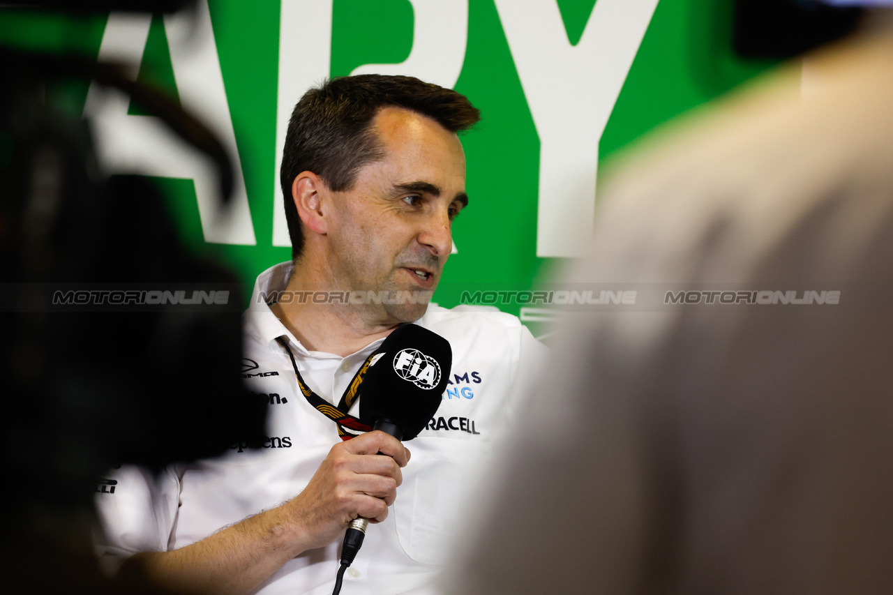 GP UNGHERIA, Dave Robson (GBR) Williams Racing Head of Vehicle Performance in the FIA Press Conference.

21.07.2023. Formula 1 World Championship, Rd 12, Hungarian Grand Prix, Budapest, Hungary, Practice Day.

- www.xpbimages.com, EMail: requests@xpbimages.com © Copyright: XPB Images
