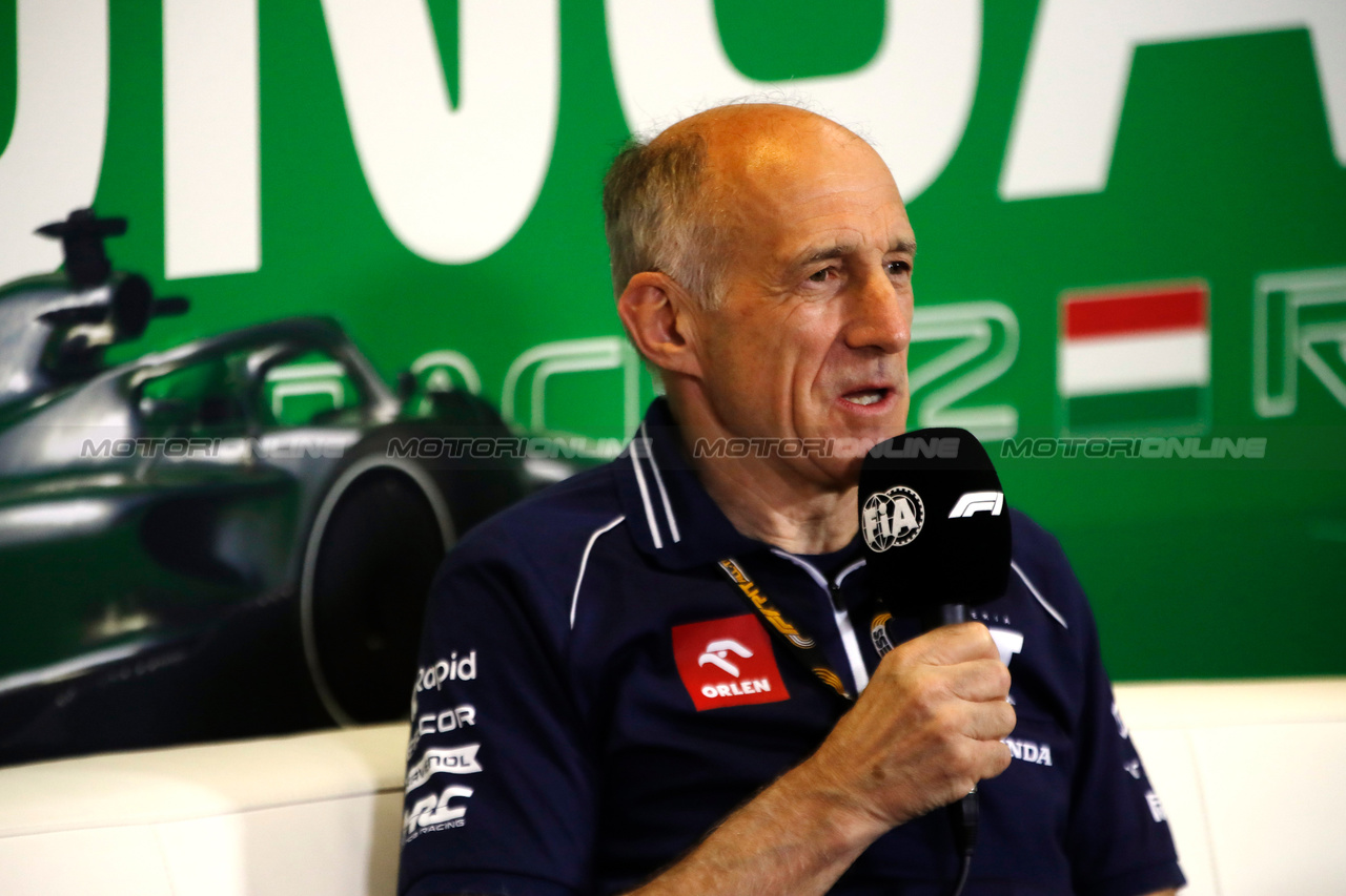 GP UNGHERIA, Franz Tost (AUT) AlphaTauri Team Principal in the FIA Press Conference.

21.07.2023. Formula 1 World Championship, Rd 12, Hungarian Grand Prix, Budapest, Hungary, Practice Day.

- www.xpbimages.com, EMail: requests@xpbimages.com © Copyright: XPB Images
