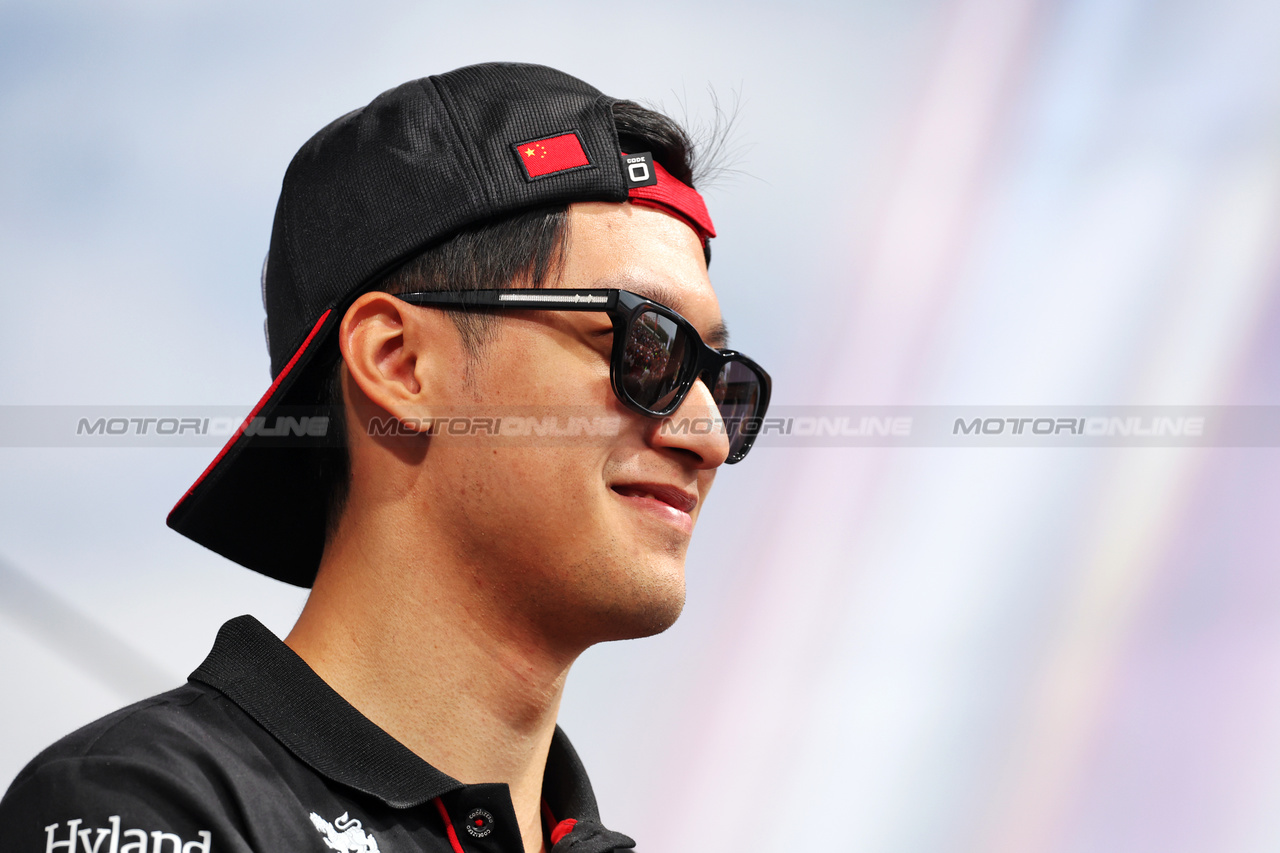 GP UNGHERIA, Zhou Guanyu (CHN) Alfa Romeo F1 Team on the FanZone Stage.

21.07.2023. Formula 1 World Championship, Rd 12, Hungarian Grand Prix, Budapest, Hungary, Practice Day.

- www.xpbimages.com, EMail: requests@xpbimages.com © Copyright: Bearne / XPB Images