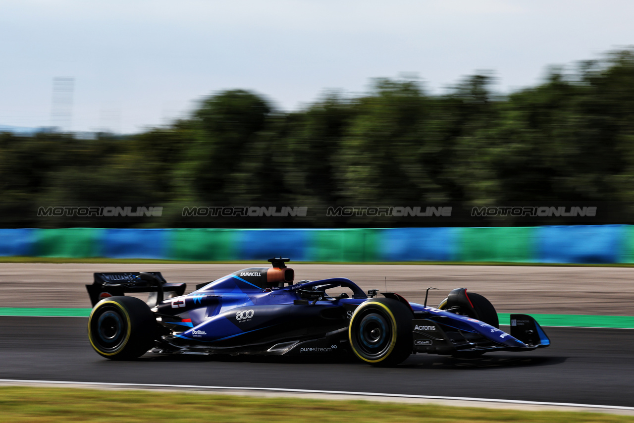 GP UNGHERIA, Alexander Albon (THA) Williams Racing FW45.

21.07.2023. Formula 1 World Championship, Rd 12, Hungarian Grand Prix, Budapest, Hungary, Practice Day.

- www.xpbimages.com, EMail: requests@xpbimages.com © Copyright: Moy / XPB Images