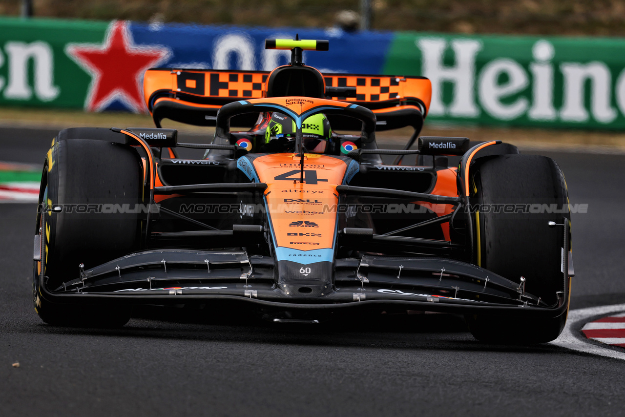 GP UNGHERIA, Lando Norris (GBR) McLaren MCL60.

21.07.2023. Formula 1 World Championship, Rd 12, Hungarian Grand Prix, Budapest, Hungary, Practice Day.

- www.xpbimages.com, EMail: requests@xpbimages.com © Copyright: Moy / XPB Images