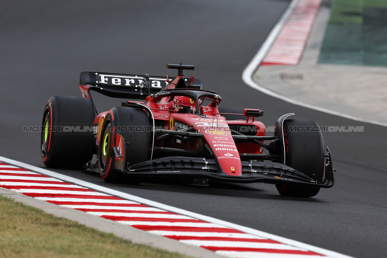 GP UNGHERIA, Charles Leclerc (MON) Ferrari SF-23.

21.07.2023. Formula 1 World Championship, Rd 12, Hungarian Grand Prix, Budapest, Hungary, Practice Day.

- www.xpbimages.com, EMail: requests@xpbimages.com © Copyright: Moy / XPB Images