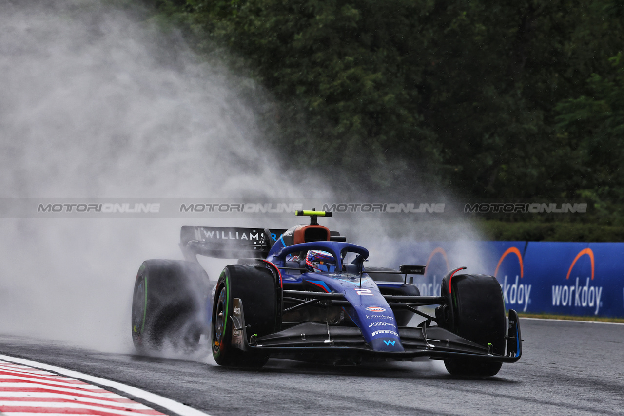 GP UNGHERIA, Logan Sargeant (USA) Williams Racing FW45.

21.07.2023. Formula 1 World Championship, Rd 12, Hungarian Grand Prix, Budapest, Hungary, Practice Day.

- www.xpbimages.com, EMail: requests@xpbimages.com © Copyright: Charniaux / XPB Images