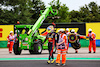 GP UNGHERIA, Sergio Perez (MEX) Red Bull Racing RB19 crashed in the first practice session.
21.07.2023. Formula 1 World Championship, Rd 12, Hungarian Grand Prix, Budapest, Hungary, Practice Day.
 - www.xpbimages.com, EMail: requests@xpbimages.com © Copyright: Coates / XPB Images