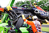 GP UNGHERIA, The damaged Red Bull Racing RB19 of Sergio Perez (MEX) Red Bull Racing, who crashed in the first practice session.
21.07.2023. Formula 1 World Championship, Rd 12, Hungarian Grand Prix, Budapest, Hungary, Practice Day.
- www.xpbimages.com, EMail: requests@xpbimages.com © Copyright: Charniaux / XPB Images