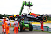 GP UNGHERIA, The damaged Red Bull Racing RB19 of Sergio Perez (MEX) Red Bull Racing, who crashed in the first practice session.
21.07.2023. Formula 1 World Championship, Rd 12, Hungarian Grand Prix, Budapest, Hungary, Practice Day.
- www.xpbimages.com, EMail: requests@xpbimages.com © Copyright: Charniaux / XPB Images