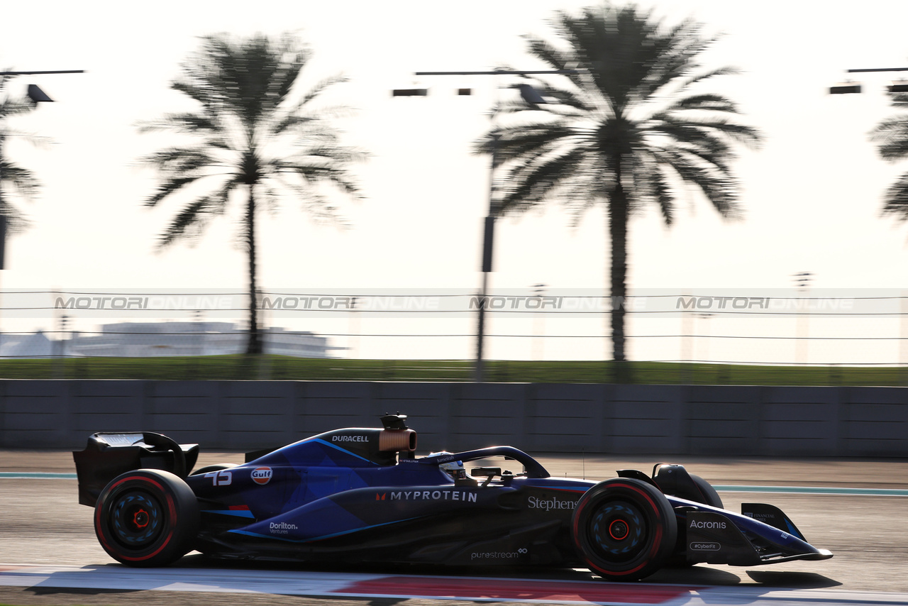 TEST ABU DHABI, Zak O'Sullivan (GBR) Williams Racing FW45 Academy Driver.

28.11.2023. Formula 1 Testing, Yas Marina Circuit, Abu Dhabi, Tuesday.

- www.xpbimages.com, EMail: requests@xpbimages.com © Copyright: Batchelor / XPB Images