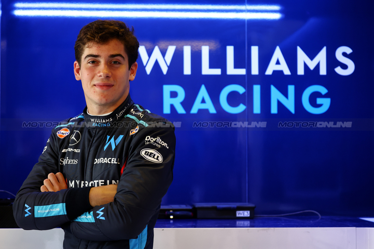 TEST ABU DHABI, Franco Colapinto (ARG) Williams Racing Academy Driver.

28.11.2023. Formula 1 Testing, Yas Marina Circuit, Abu Dhabi, Tuesday.

- www.xpbimages.com, EMail: requests@xpbimages.com © Copyright: Batchelor / XPB Images