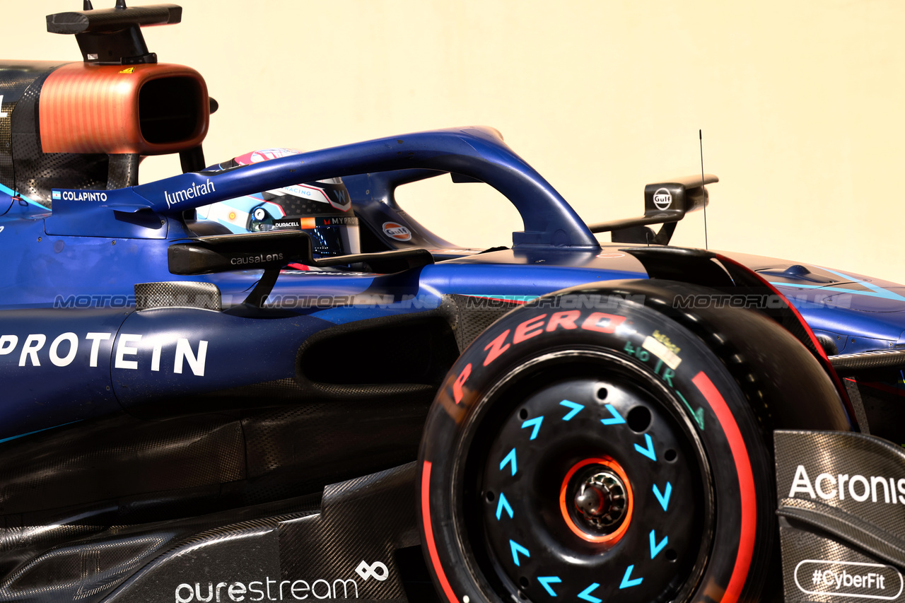 TEST ABU DHABI, Franco Colapinto (ARG) Williams Racing FW45 Academy Driver.

28.11.2023. Formula 1 Testing, Yas Marina Circuit, Abu Dhabi, Tuesday.

- www.xpbimages.com, EMail: requests@xpbimages.com © Copyright: Batchelor / XPB Images