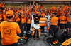 GP ABU DHABI, Lando Norris (GBR) McLaren; Crown Prince Shaikh Salman bin Isa Hamad Al Khalifa (BRN); Andreas Seidl (GER) Sauber Group Chief Executive Officer; Zak Brown (USA) McLaren Executive Director; Sheikh Mohammed bin Essa Al Khalifa (BRN) CEO of the Bahrain Economic Development Board e McLaren Shareholder ; e Oscar Piastri (AUS) McLaren with the team at the McLaren Constructors' Championship celebration.

08.12.2024. Formula 1 World Championship, Rd 24, Abu Dhabi Grand Prix, Yas Marina Circuit, Abu Dhabi, Gara Day.

 - www.xpbimages.com, EMail: requests@xpbimages.com © Copyright: Coates / XPB Images