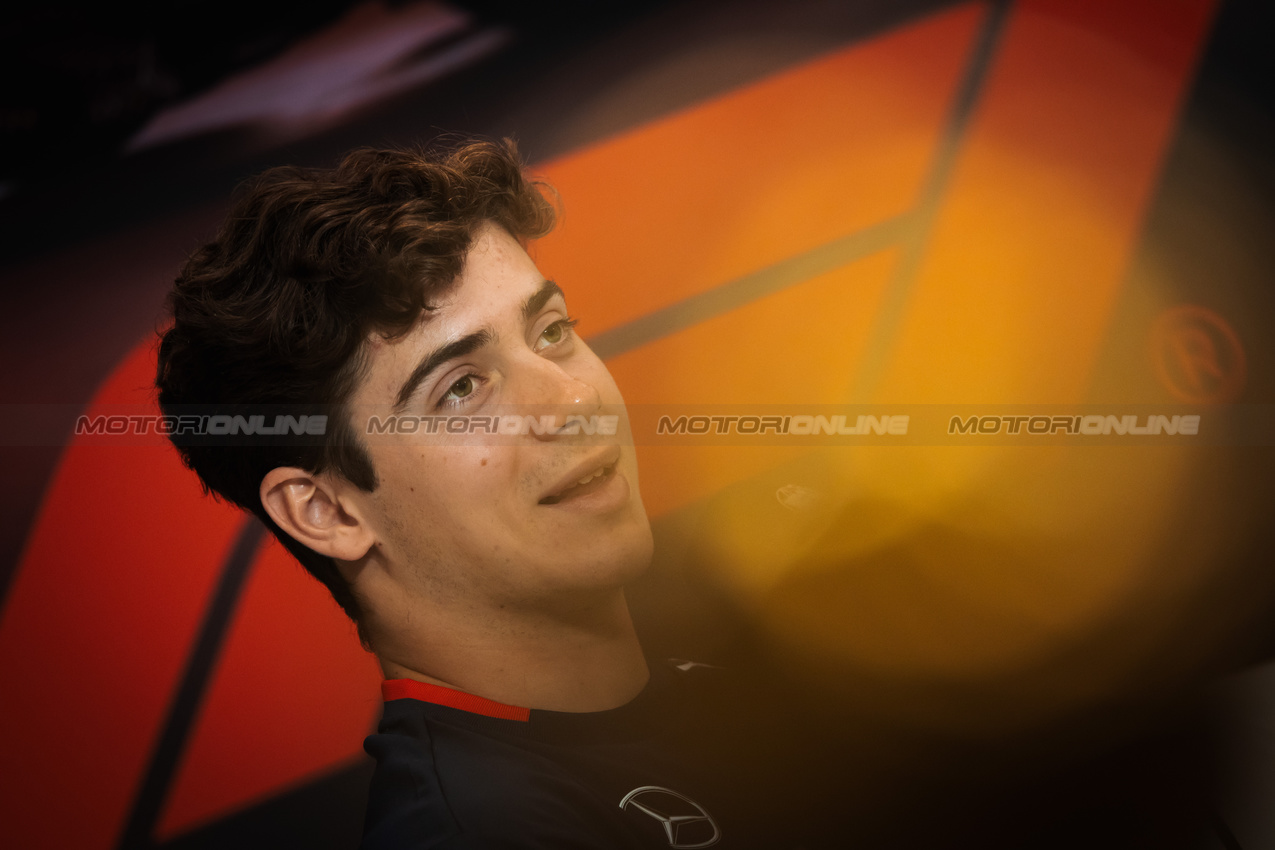GP ABU DHABI, Franco Colapinto (ARG) Williams Racing in the FIA Press Conference.

05.12.2024. Formula 1 World Championship, Rd 24, Abu Dhabi Grand Prix, Yas Marina Circuit, Abu Dhabi, Preparation Day.

- www.xpbimages.com, EMail: requests@xpbimages.com © Copyright: Bearne / XPB Images