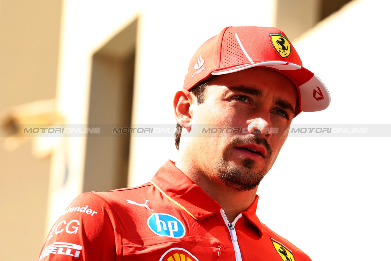 GP ABU DHABI, Charles Leclerc (MON) Ferrari.

05.12.2024. Formula 1 World Championship, Rd 24, Abu Dhabi Grand Prix, Yas Marina Circuit, Abu Dhabi, Preparation Day.

 - www.xpbimages.com, EMail: requests@xpbimages.com © Copyright: Coates / XPB Images